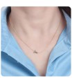 Silver Initial Letter Necklace T SPE-5560